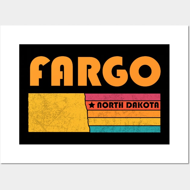 Fargo North Dakota Vintage Distressed Souvenir Wall Art by NickDezArts